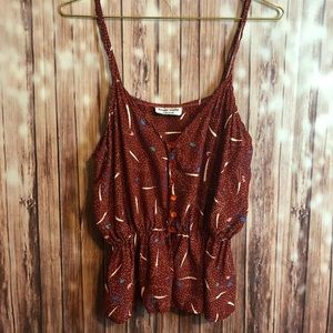 Vintage Toute suite red button up cinched tank top